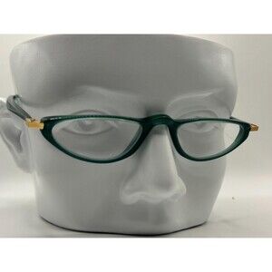 Vintage Y2K Eyeglasses | NOS | Narrow Reader Style Green Plastic Frame 2000 #650